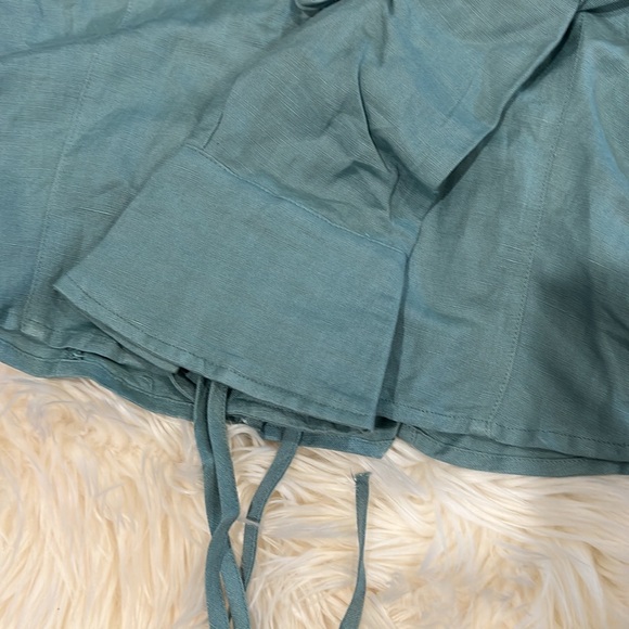 BLANK NYC Tie front linen Blouse green Xs - Picture 4 of 6